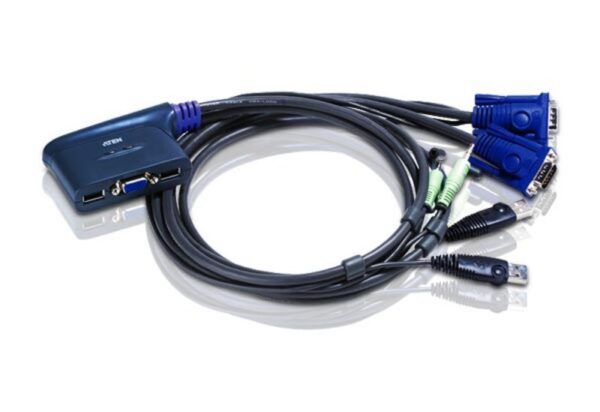 Переключатель KVM ATEN CS-62U MINI KVM Switch 2 порта USB, кабели в комплекте 1.2 метра (CS62U) — изображение 4