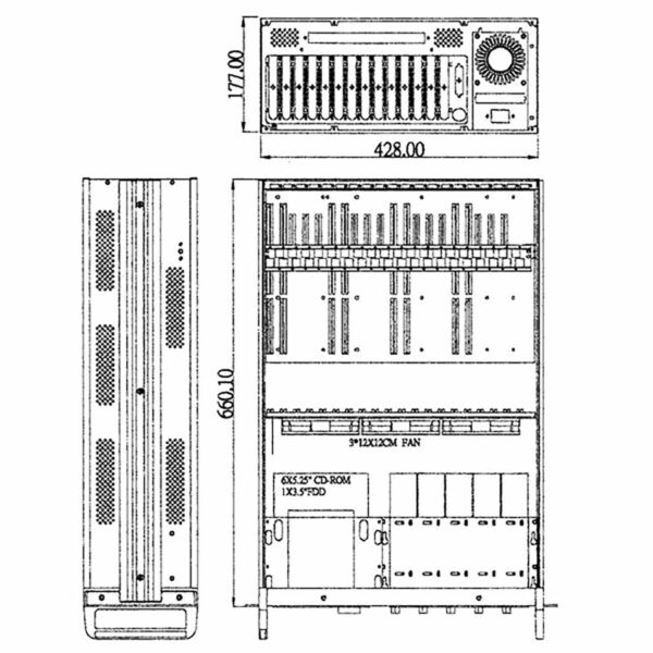 Серверный корпус 4U CLM-936S 20 SLOT (W/O BACKPLANE, 6x5.25ext, 1x3.5ext, 689mm) белый — изображение 7