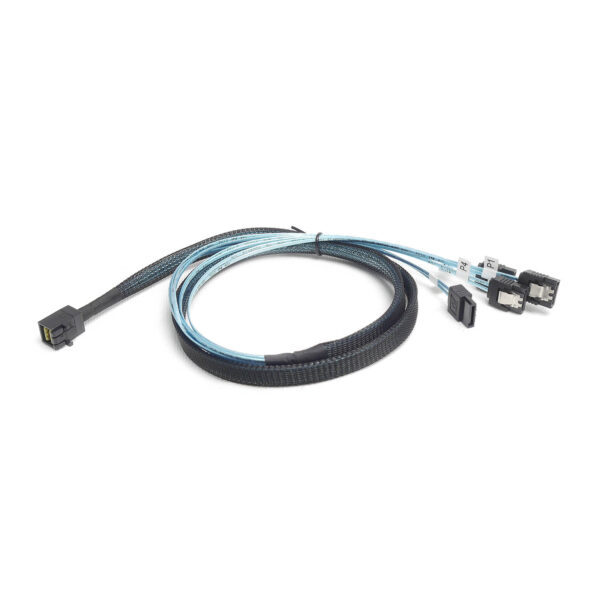 Кабель SAS Cable SFF-8643 (target) to 4xSATA (host), reverse, 1 метр, SAS-050