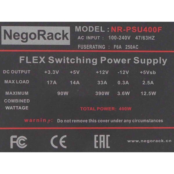 Блок питания FLEX ATX NR-PSU400F 400Вт (82*41*150MM), Negorack — изображение 4