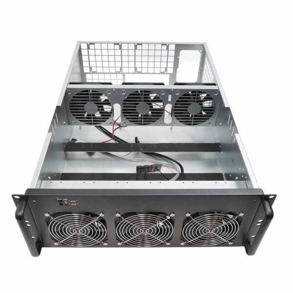 Корпус 4U NR-M48B (6xGPU или 8хGPU, ATX 12x9.6, 1x3.5int), 6xDelta fans, 650mm, черный, NegoRack — изображение 5