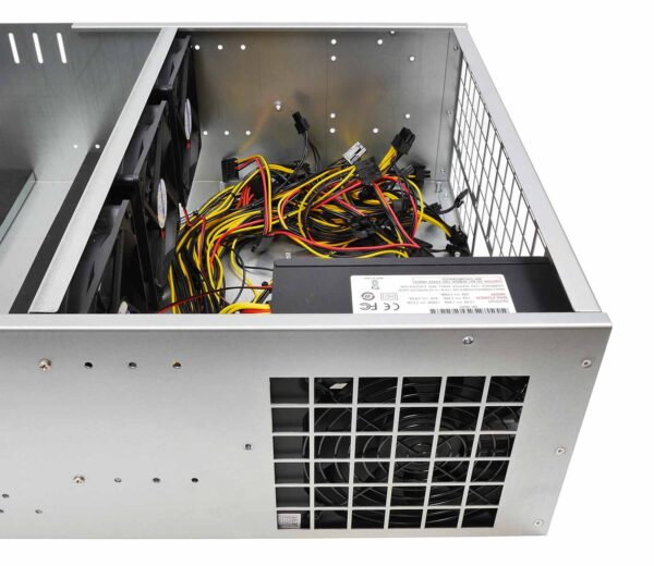 Корпус 4U NR-M48B (6xGPU или 8хGPU, ATX 12x9.6, 1x3.5int), 6xDelta fans, 650mm, черный, NegoRack — изображение 11