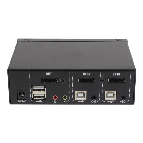 Переключатель KVM 2 порта Display Port, Audio, Microphone, 2xUSB, NR-MA21DP, Negorack — изображение 3