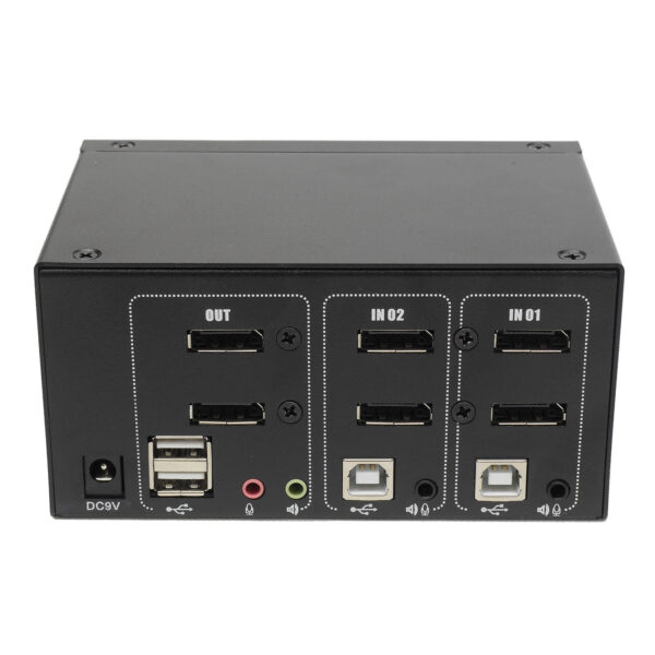 Переключатель KVM 2 порта 2x Display Port, Audio, Microphone, 2xUSB, NR-MA22DP, Negorack — изображение 3