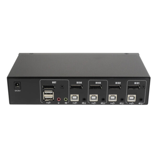 Переключатель KVM 4 порта Display Port, Audio, Microphone, 2xUSB, NR-MA41DP, Negorack — изображение 3