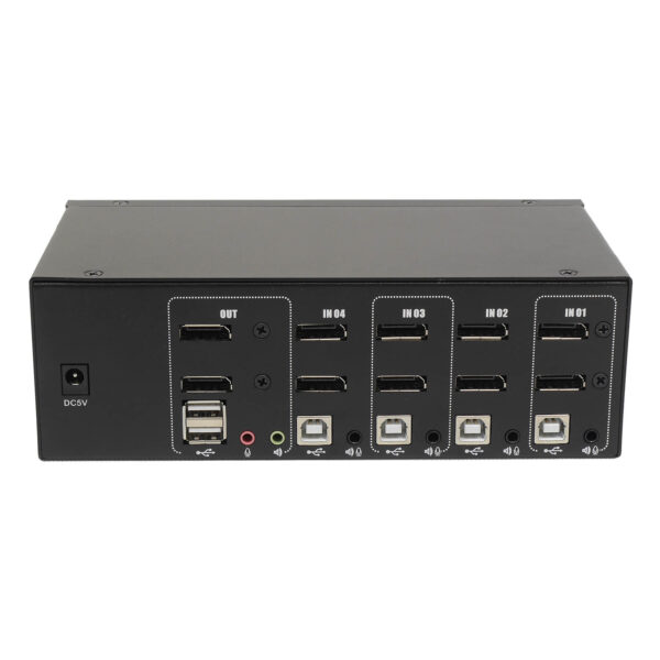 Переключатель KVM 4 порта 2x Display Port, Audio, Microphone, 2xUSB, NR-MA42DP, Negorack — изображение 3