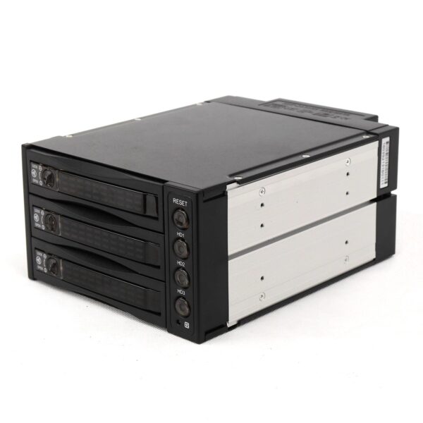 Корзина SNT-2131SS 2 x 5.25" с салазками "горячей" замены для 3 х 3,5" SAS/SATA2 HDD, черная