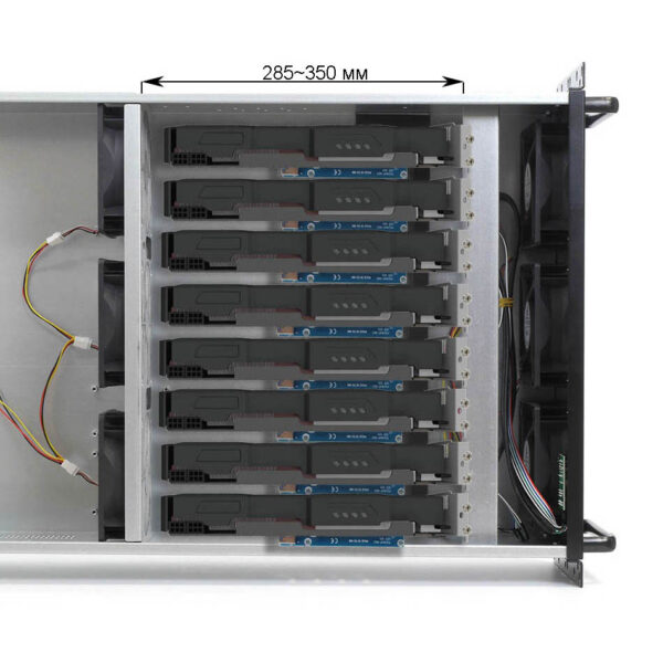 Корпус 4U NR-M48B (6xGPU или 8хGPU, ATX 12x9.6, 1x3.5int), 6xDelta fans, 650mm, черный, NegoRack — изображение 9