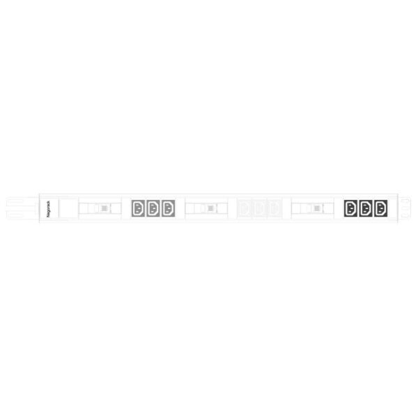 Блок силовых розеток в стойку 19" NR-PDU9C13-32CPB-I-2M, 9 розеток C13, 32А, шнур 2м, вилка IEC60309 — изображение 6