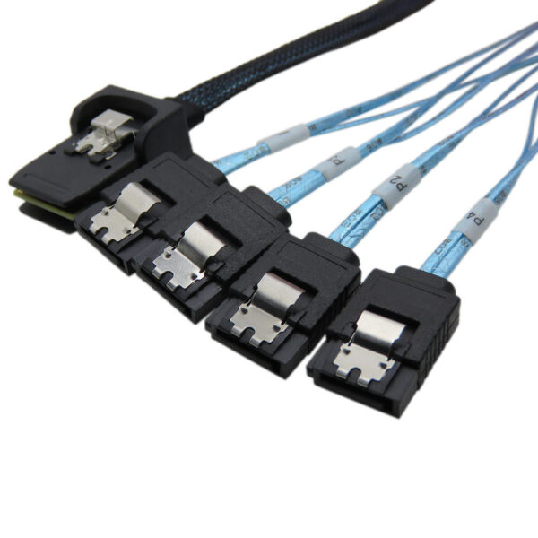 Кабель Mini SAS Cable, SFF-8087 - 4xSATA, длина 1 метр, SAS-028, Negorack