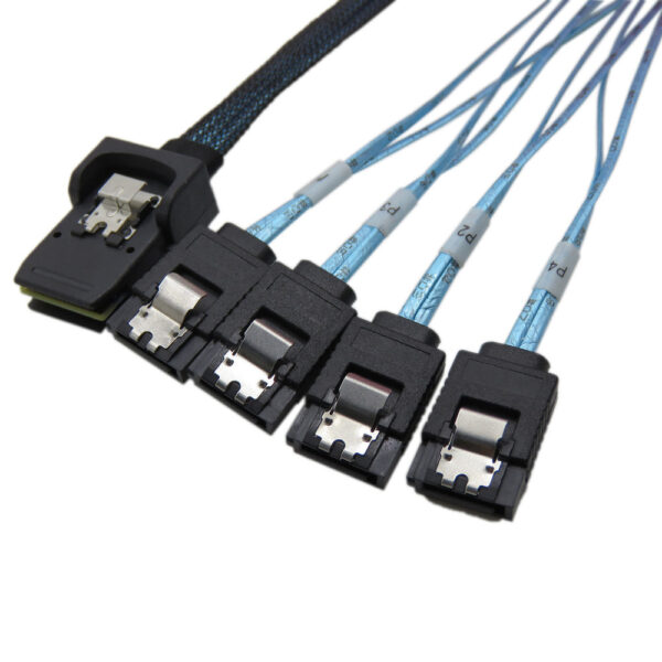 Кабель Mini SAS Cable, SFF-8087 - 4xSATA, длина 1 метр, SAS-028, Negorack — изображение 3