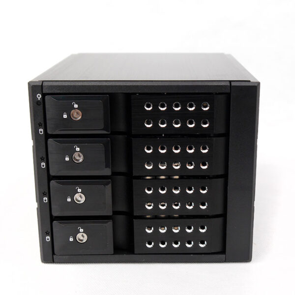 Корзина NR-BP3400SS -BK 3x5,25" с функцией "горячей замены" для 4х3.5" SAS/SATA2 HDD, металл, черная — изображение 2