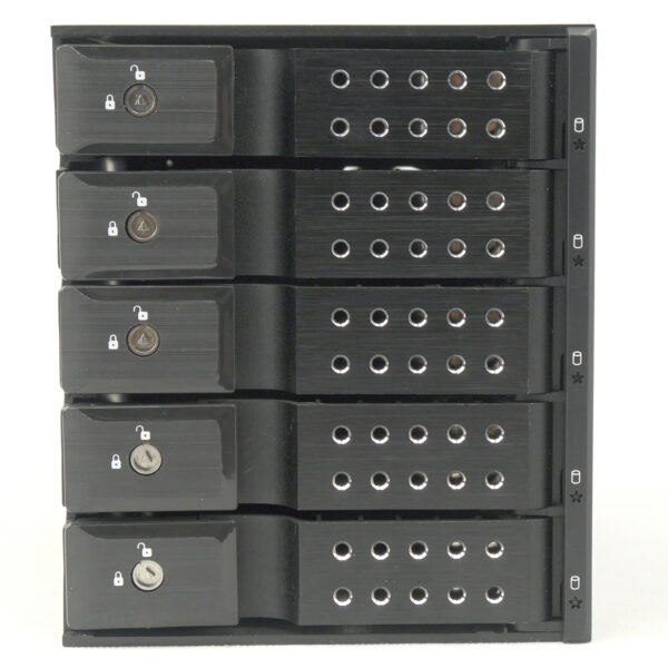 Корзина NR-BP3500SS-BK 3x5,25" с функцией "горячей замены" для 5х3.5" SAS/SATA2 HDD, металл, черная — изображение 2