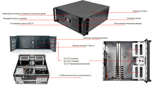 Серверный корпус 4U NR-N4860 (EATX 12x13, 6x5.25ext, 2x3.5ext, 2x3.5int, 528mm), Negorack — изображение 14