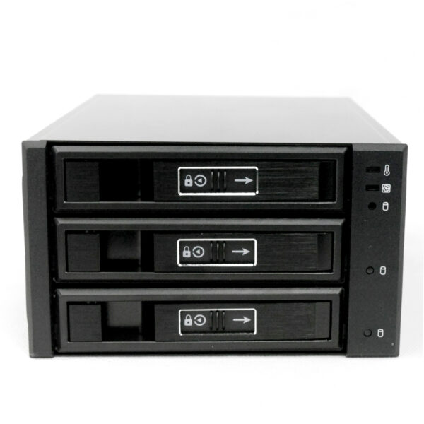 Корзина NR-BP23SS 2x5,25" с функцией "горячей замены" для 3х3.5" SAS/SATA HDD,металл,черная,Negorack — изображение 9