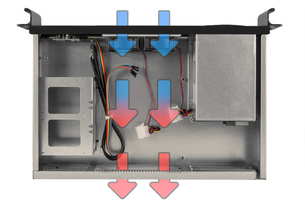 Серверный корпус 1.5U NR-R152 300Вт (MiniITX, 2x3.5"hotswap SATA, 2x2.5"int, 280mm) черный, NegoRack — изображение 8