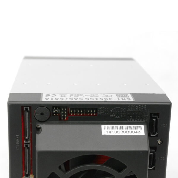 Корзина SNT-3051SS 3 x 5.25" с салазками "горячей" замены для 5 х 3,5" SAS/SATA2 HDD, черная — изображение 5