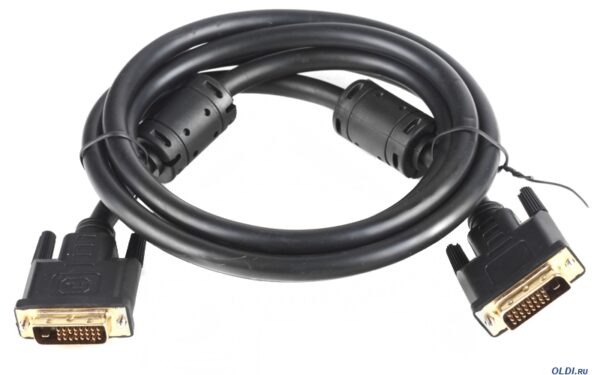 Кабель DVI-D (M) -> DVI-D (M), 1.8m, VCOM (VDV6300-1.8M), 2 фильтра, позолоченные контакты