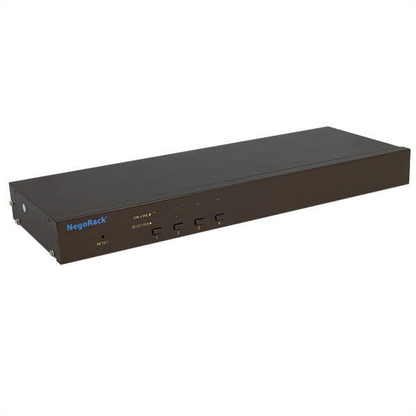 Переключатель KVM NR-MK104C, 19" rackmount, 1U, PS/2&USB, 4 порта, слот для IP модуля, Negorack