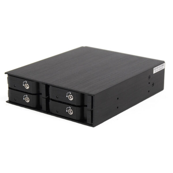 Корзина SS-46TM 1 x 5.25" с салазками "горячей" замены для 4 х 2,5" SAS/SATA HDD, черная — изображение 3