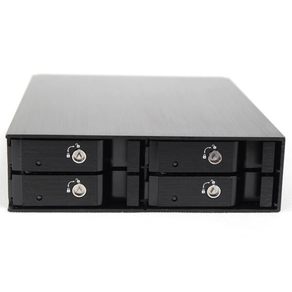 Корзина SS-46TM 1 x 5.25" с салазками "горячей" замены для 4 х 2,5" SAS/SATA HDD, черная — изображение 2