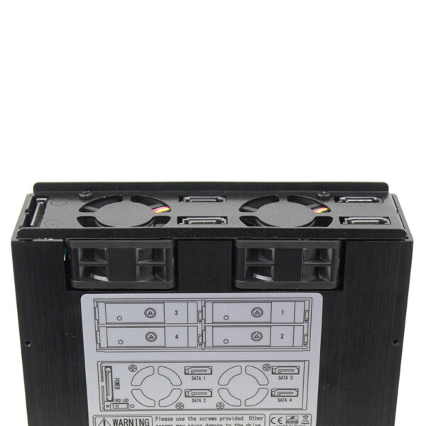 Корзина SS-46TM 1 x 5.25" с салазками "горячей" замены для 4 х 2,5" SAS/SATA HDD, черная — изображение 5