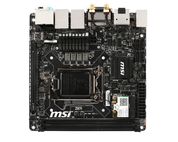 Материнская плата MSI Z87I Socket 1150 MiniITX 2xDDR3, HDMI, DVI, DP/7.1CH/USB3.0, Lan 2x1Gb — изображение 3