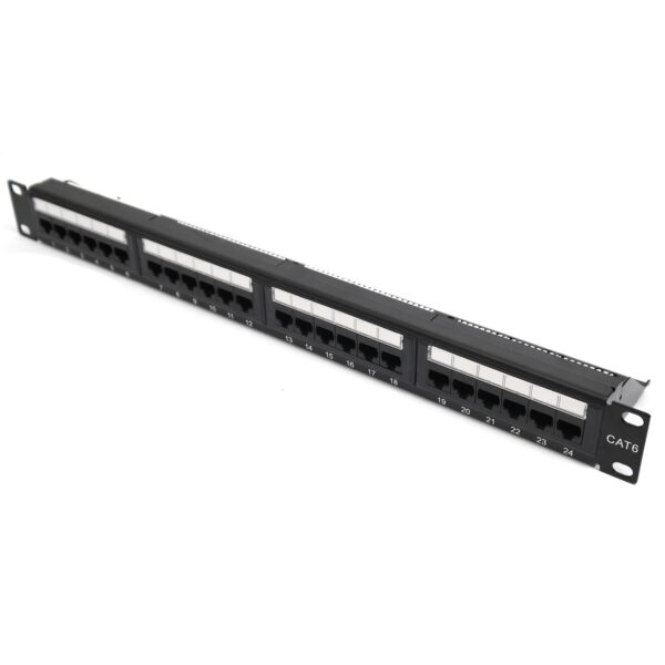 Патч-панель 19"(1U), UTP, RJ45, 24 порта, кат 6, SL5PP2402U104, Sur-link, с кабельным организатором