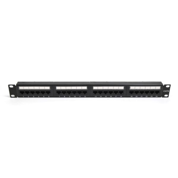 Патч-панель 19"(1U), UTP, RJ45, 24 порта, кат 6, SL5PP2402U104, Sur-link, с кабельным организатором — изображение 4