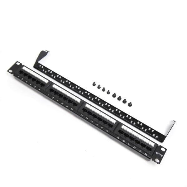 Патч-панель 19"(1U), UTP, RJ45, 24 порта, кат 6, SL5PP2402U104, Sur-link, с кабельным организатором — изображение 5