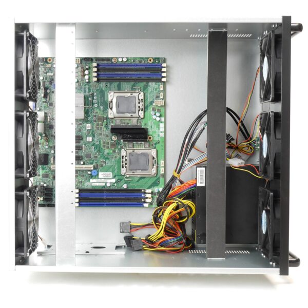 Корпус 6U NR-M66 (6xGPU или 8хGPU, ATX 12x9.6, 1x3.5int), 470mm, 6 вентиляторов, черный, NegoRack — изображение 9