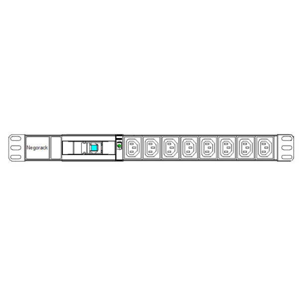 Блок силовых розеток в стойку 19" NR-PDU8C13-32A-B-I-2M, 8 розеток C13, 32А, вилка IEC60309, шнур 2м — изображение 6