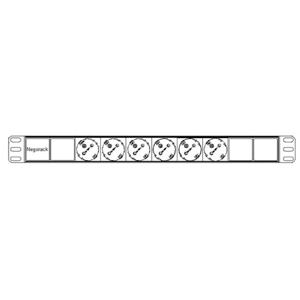 Блок силовых розеток в стойку 19" NR-PDU6-EU-2M, 6 розеток, 16А, шнур 2м, Negorack — изображение 3