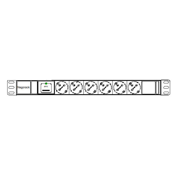 Блок силовых розеток в стойку 19" NR-PDU6-SP-EU-3M, 6 розеток, 16А, фильтр, шнур 3м, Negorack — изображение 5