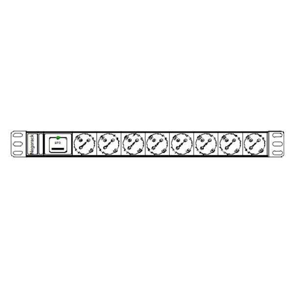 Блок силовых розеток в стойку 19" NR-PDU8-SP-EU-3M, 8 розеток, 16А, фильтр, 1U, шнур 3м, Negorack — изображение 6