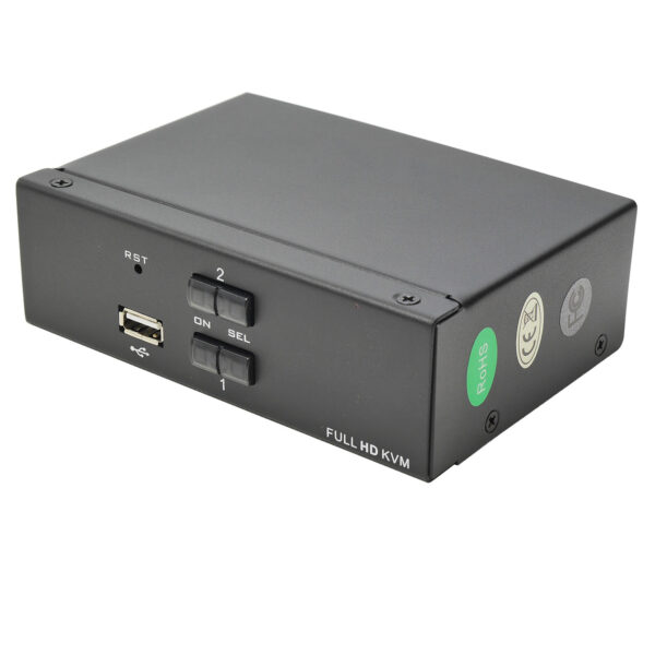 Переключатель KVM 2 порта HDMI, Audio, Microphone, 2xUSB, NR-MA21H, Negorack — изображение 2