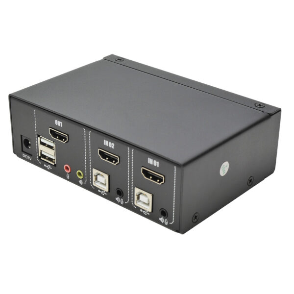 Переключатель KVM 2 порта HDMI, Audio, Microphone, 2xUSB, NR-MA21H, Negorack — изображение 4