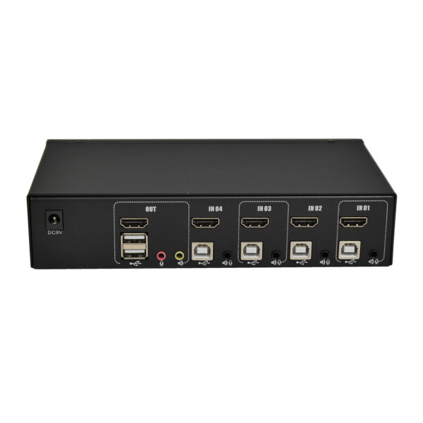 Переключатель KVM 4 порта HDMI, Audio, Microphone, 2xUSB, NR-MA41H, Negorack — изображение 2