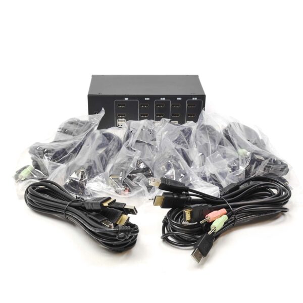 Переключатель KVM 4 порта 2хHDMI, Audio, Microphone, 2xUSB, NR-MA42H, Negorack — изображение 4