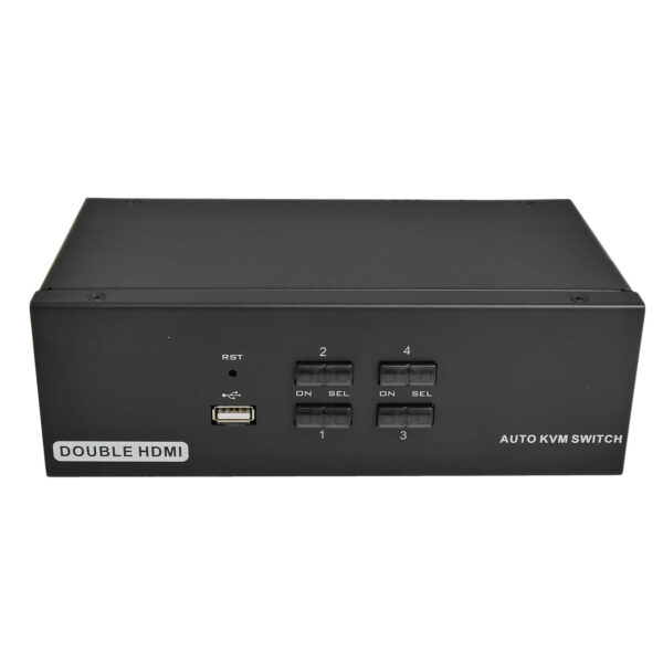 Переключатель KVM 4 порта 2хHDMI, Audio, Microphone, 2xUSB, NR-MA42H, Negorack — изображение 2