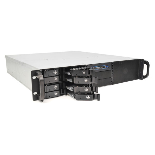 Серверный корпус 2U NR-N2442-H8 (EATX 12x13, 8x 2.5 HS SAS/SATA, 2x3.5int, 480mm), чёрный, NegoRack — изображение 2